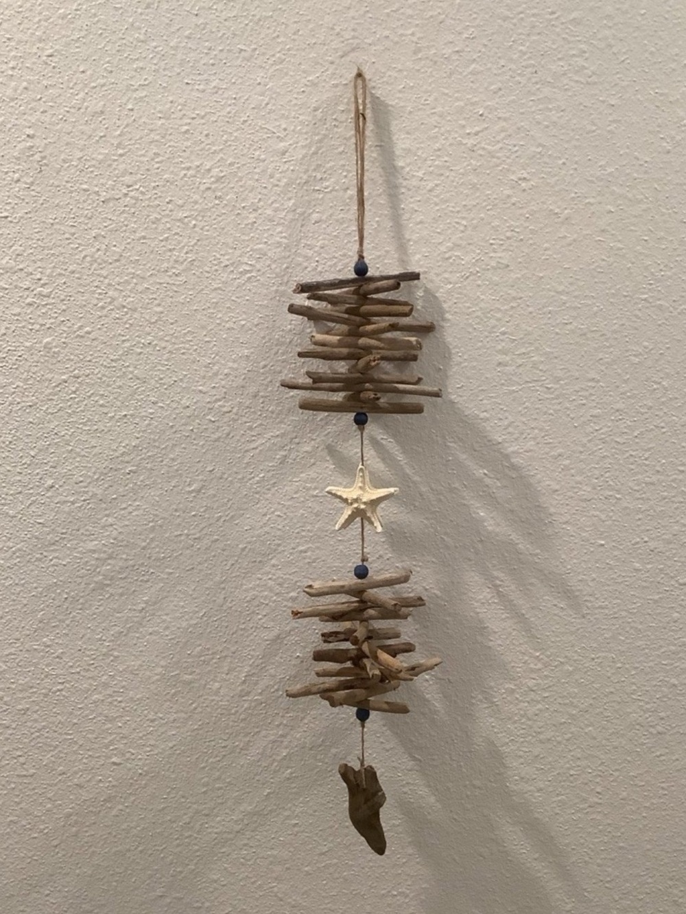 Driftwood Art, Driftwood & Starfish Mobile, Driftwood Coastal Decor - Picture 2 of 6